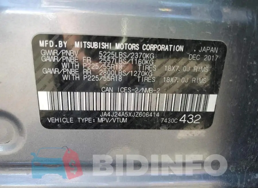 JA4J24A5XJZ606414 Photo# 13