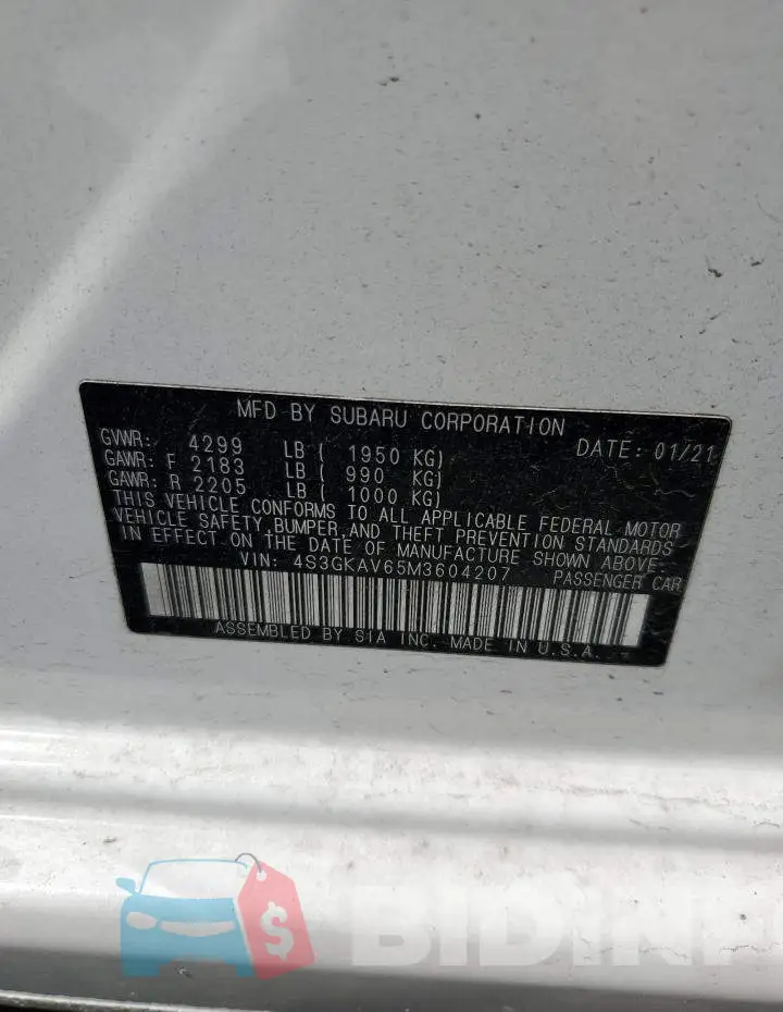 4S3GKAV65M3604207 Photo# 13