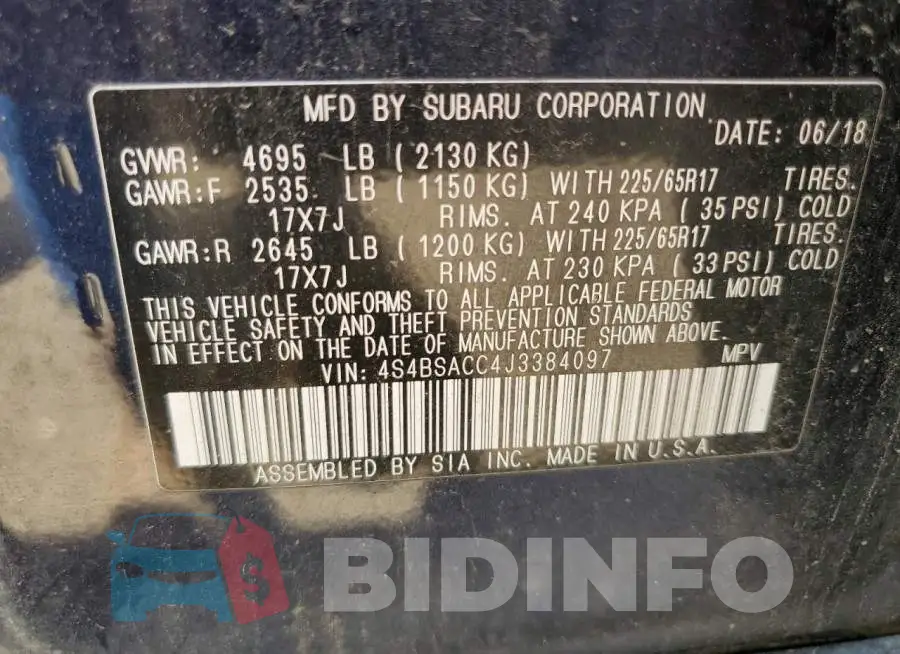 4S4BSACC4J3384097 Photo# 13