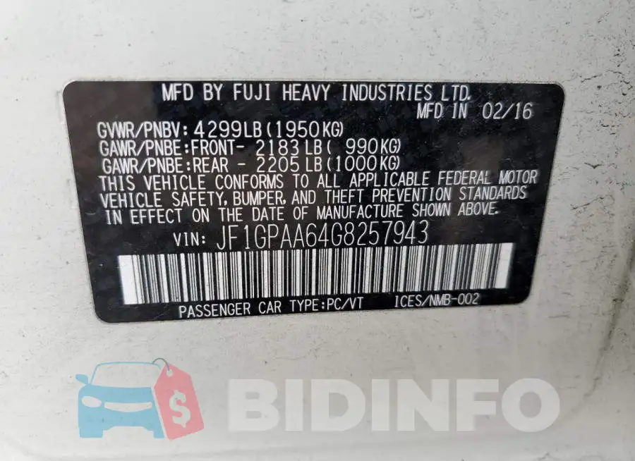 JF1GPAA64G8257943 Photo# 12