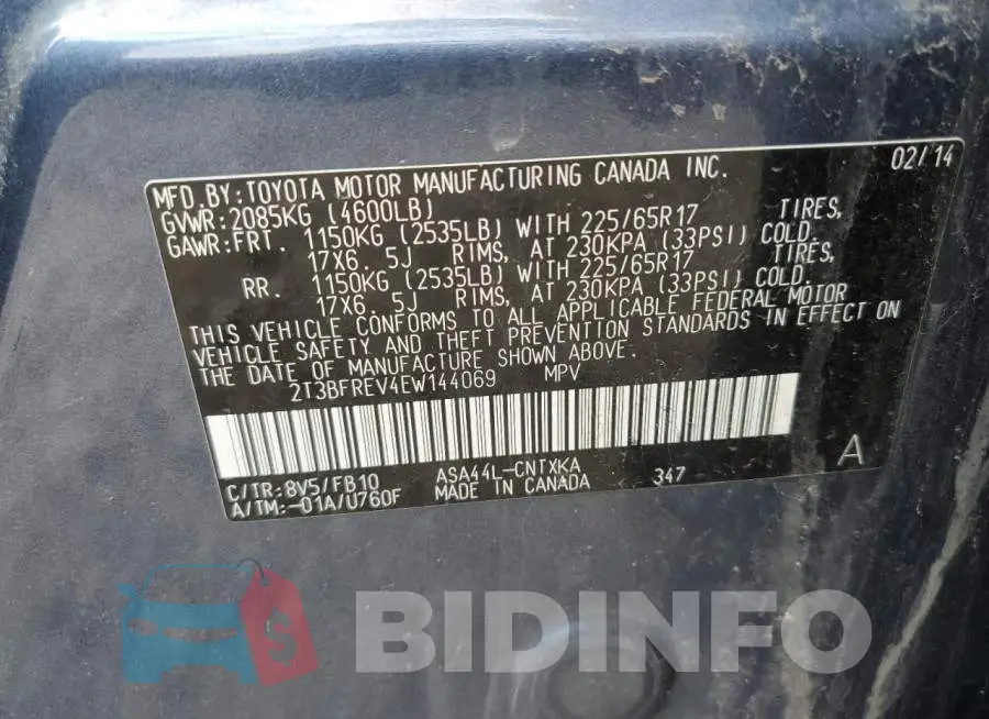 2T3BFREV4EW144069 Photo# 13