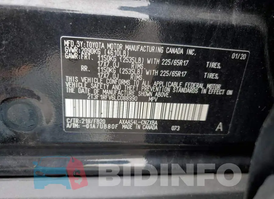 2T3F1RFV6LC088990 Photo# 12