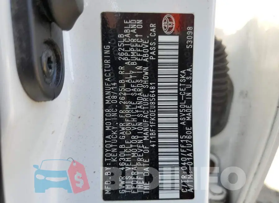 4T1BF1FK0EU856481 Photo# 12