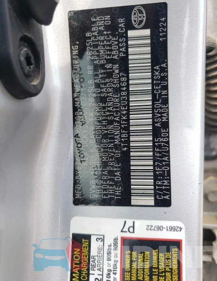 4T1BF1FK4EU384687 Photo# 12
