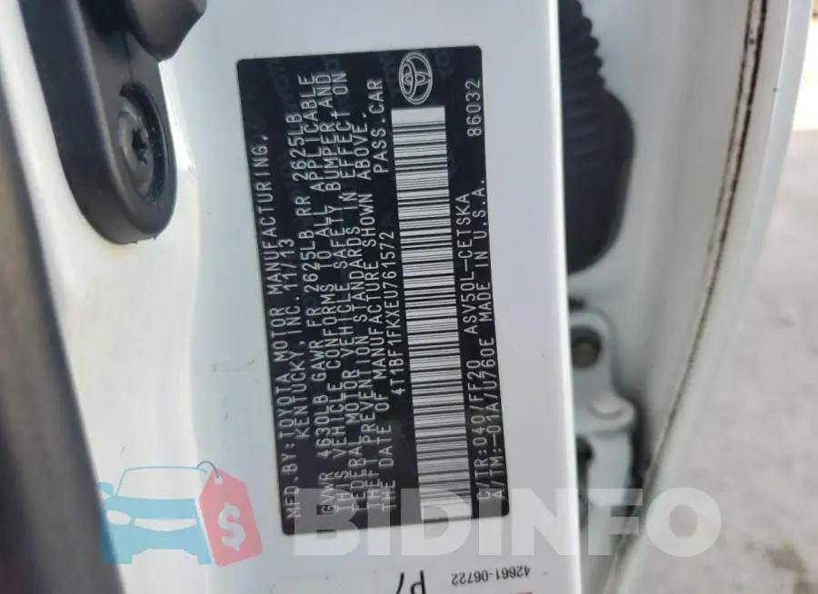 4T1BF1FKXEU761572 Photo# 13