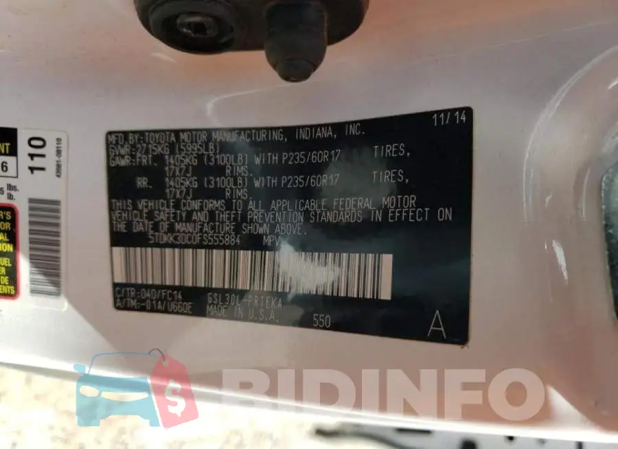 5TDKK3DC0FS555884 Photo# 14