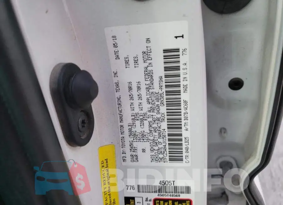 5TFCZ5AN4JX150714 Photo# 12
