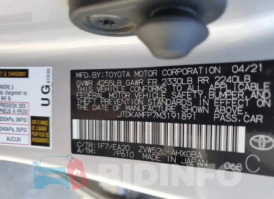 JTDKAMFP7M3191891 Photo# 12