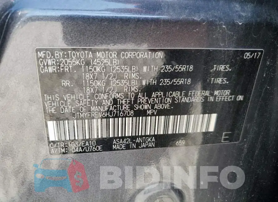 JTMYFREV6HJ716708 Photo# 12