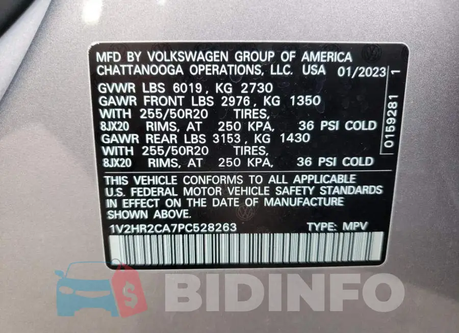 1V2HR2CA7PC528263 Photo# 13