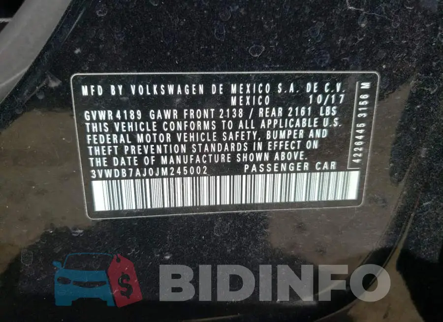 3VWDB7AJ0JM245002 Photo# 12