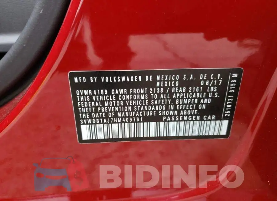 3VWDB7AJ7HM409761 Photo# 13