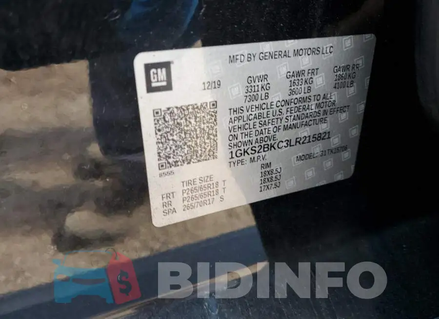 1GKS2BKC3LR215821 Photo# 13