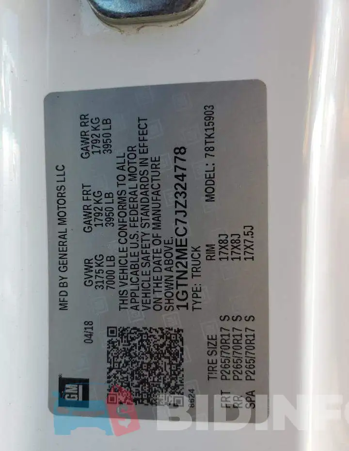 1GTN2MEC7JZ324778 Photo# 12