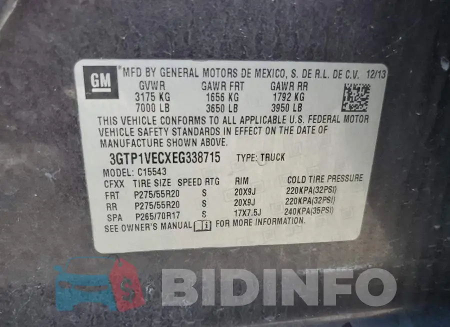 3GTP1VECXEG338715 Photo# 13