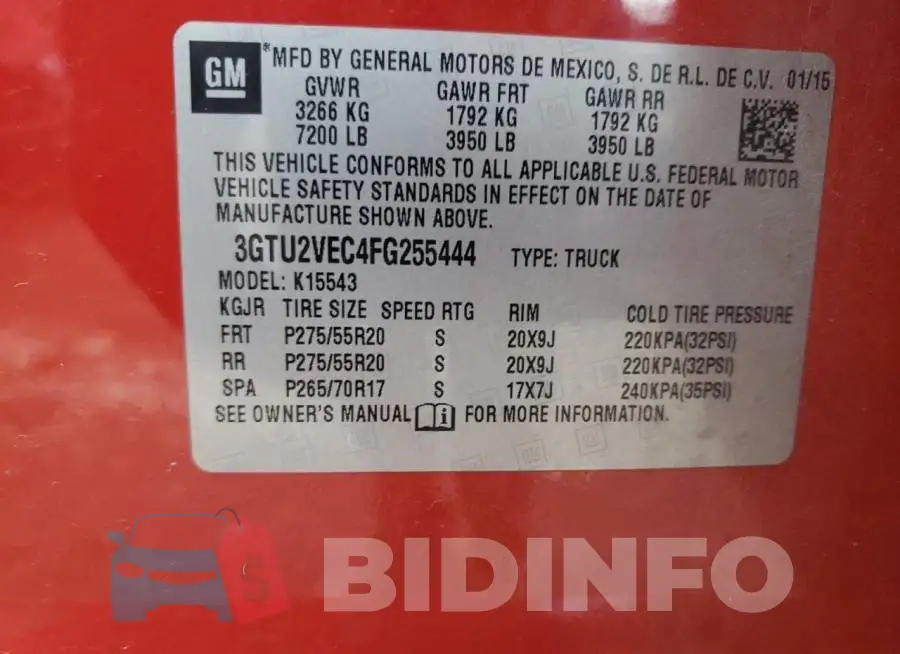 3GTU2VEC4FG255444 Photo# 12