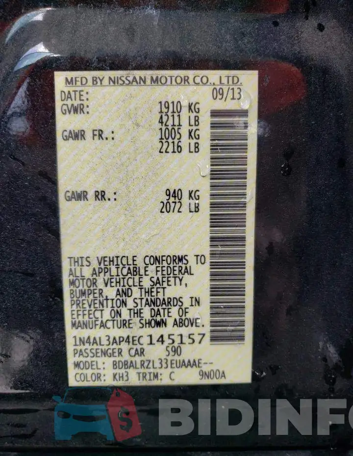 1N4AL3AP4EC145157 Photo# 12