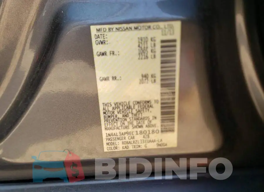 1N4AL3AP9EC180180 Photo# 12