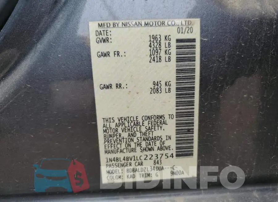 1N4BL4BV1LC223754 Photo# 12