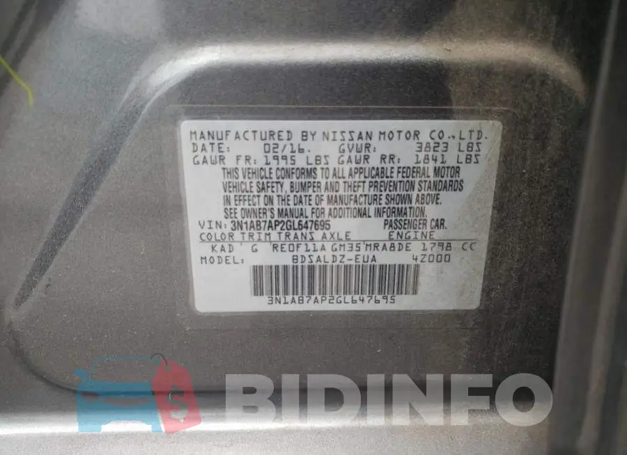 3N1AB7AP2GL647695 Photo# 12