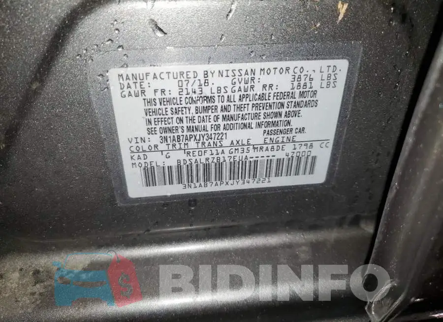 3N1AB7APXJY347221 Photo# 12