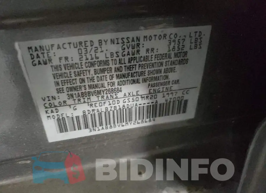 3N1AB8BV6MY268684 Photo# 12