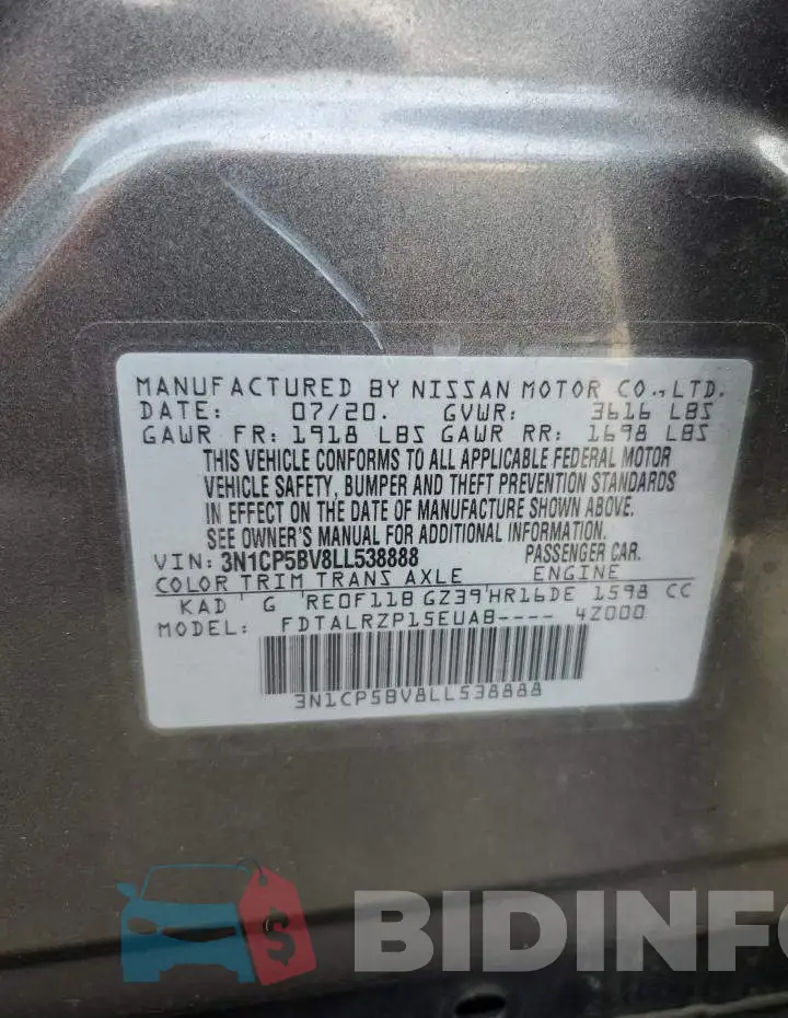 3N1CP5BV8LL538888 Photo# 12
