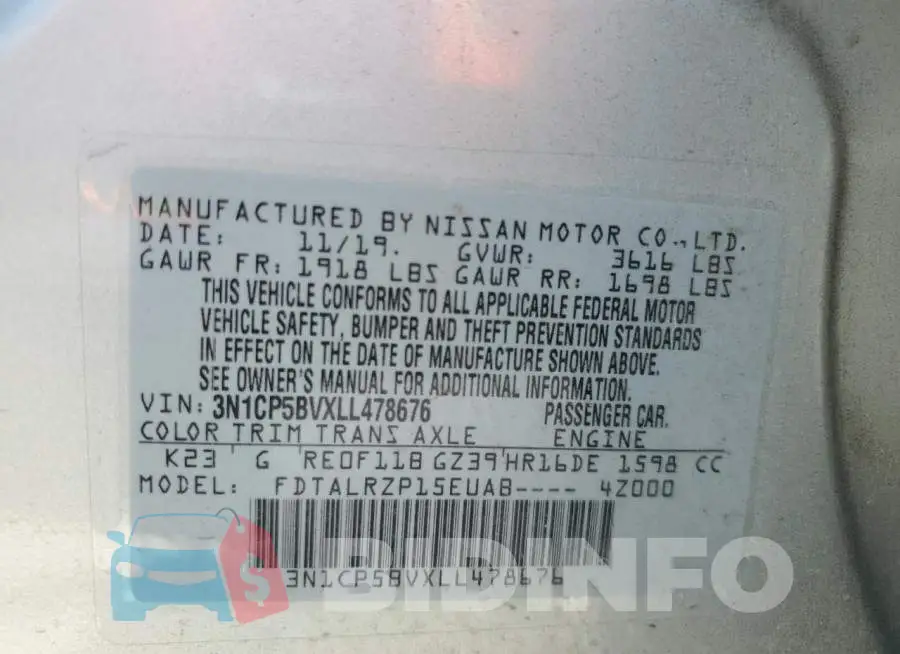 3N1CP5BVXLL478676 Photo# 13