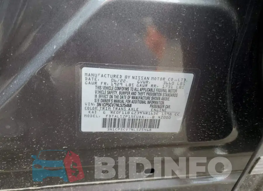 3N1CP5CV7NL525468 Photo# 12