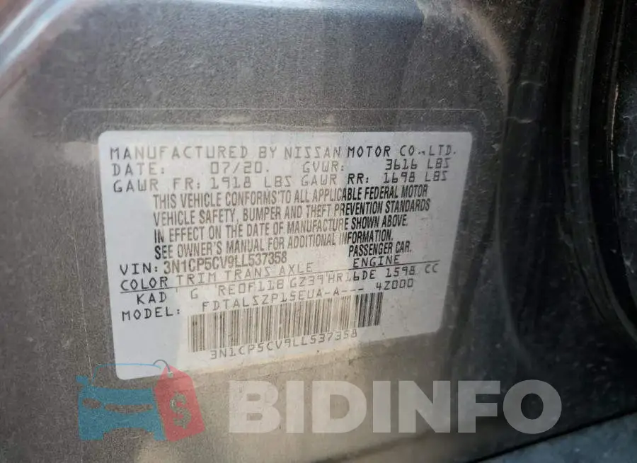 3N1CP5CV9LL537358 Photo# 13