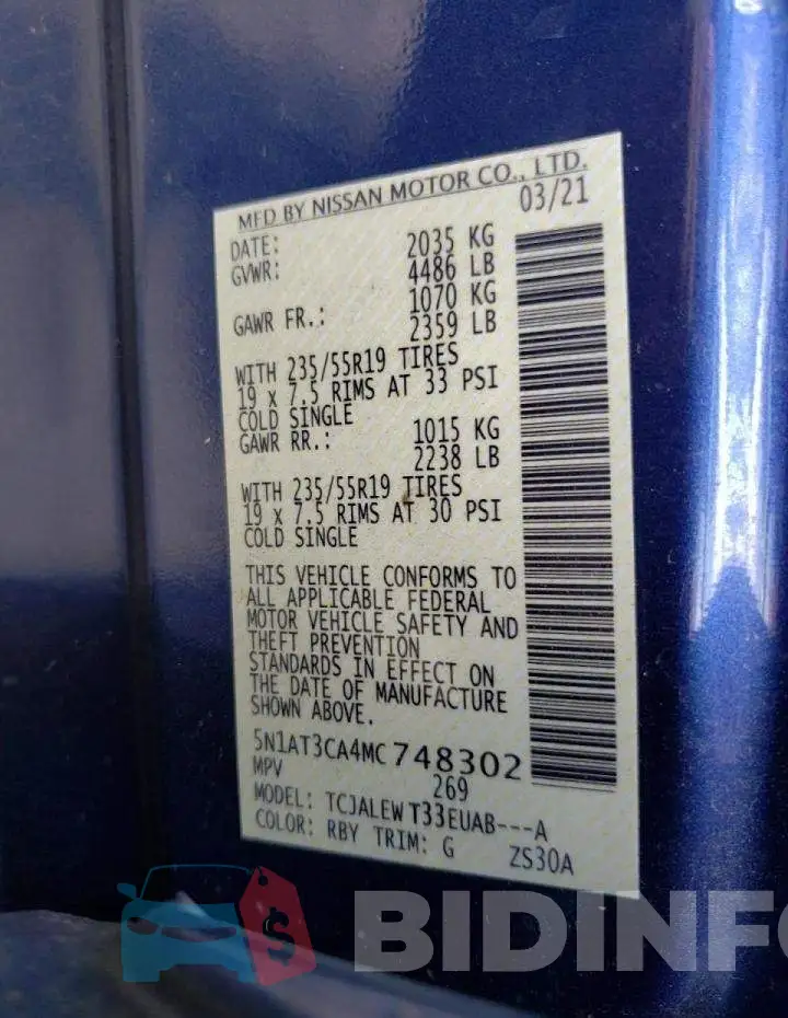 5N1AT3CA4MC748302 Photo# 13