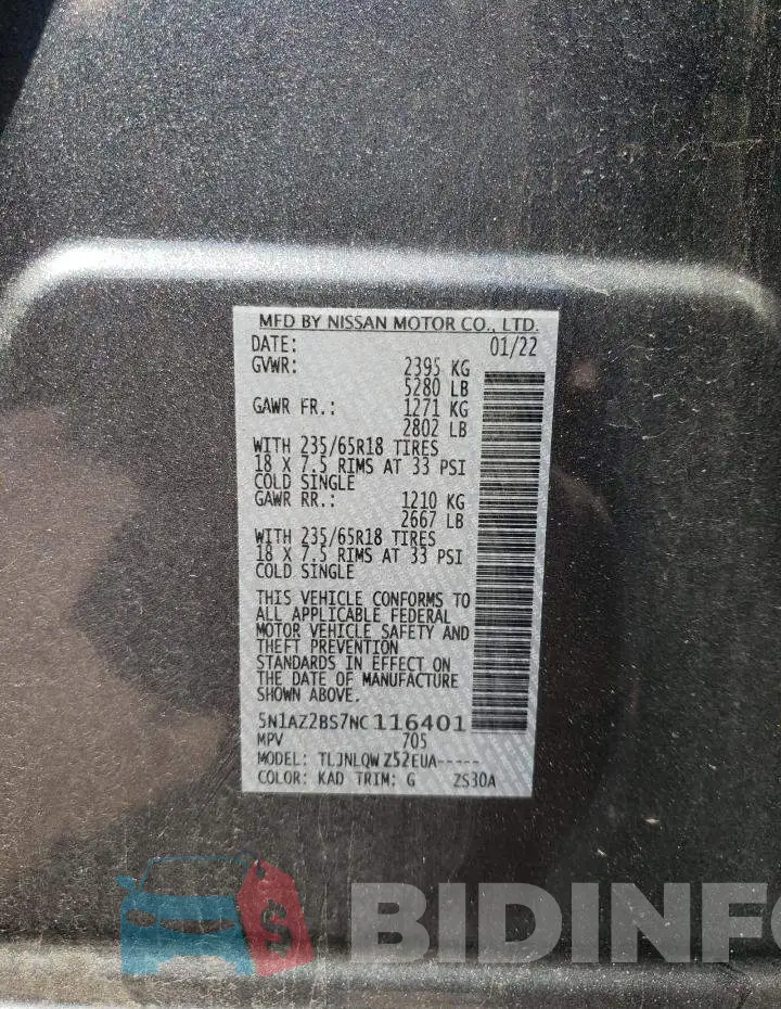 5N1AZ2BS7NC116401 Photo# 14