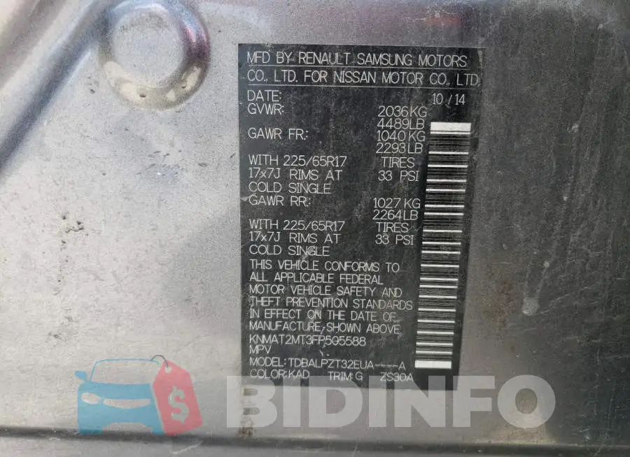KNMAT2MT3FP505588 Photo# 14