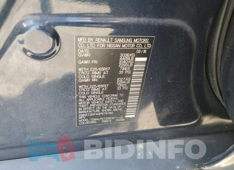 KNMAT2MT4GP674780 Photo# 12