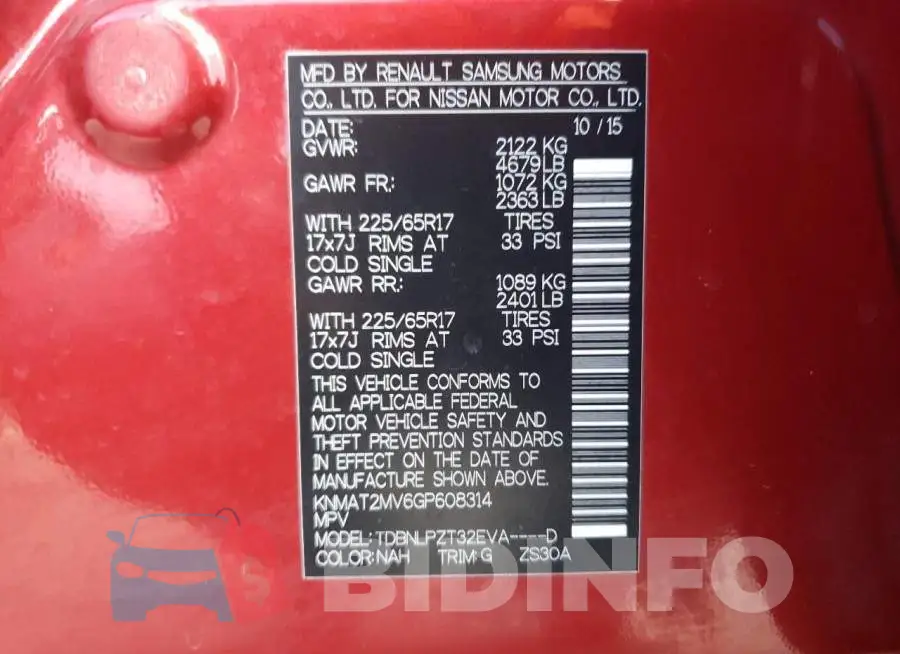 KNMAT2MV6GP608314 Photo# 12