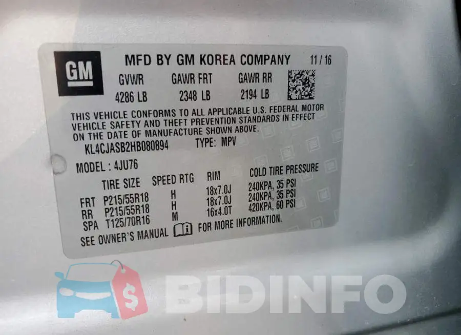 KL4CJASB2HB080894 Photo# 13