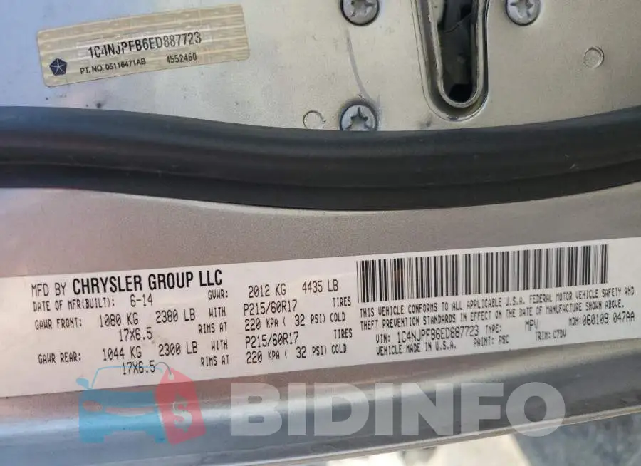 1C4NJPFB6ED887723 Photo# 14