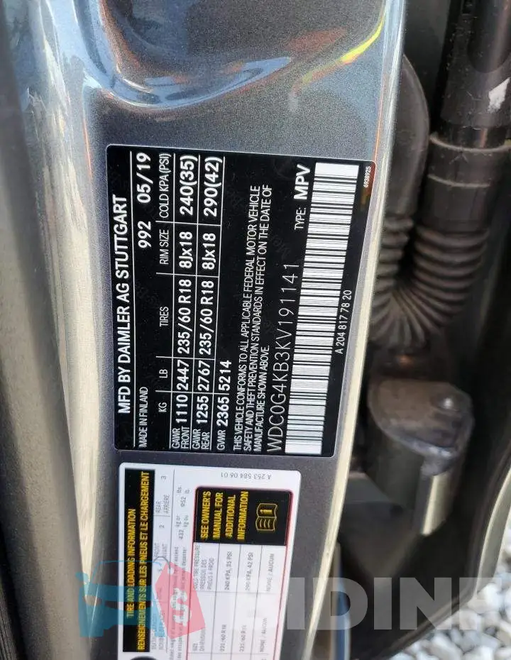 WDC0G4KB3KV191141 Photo# 12