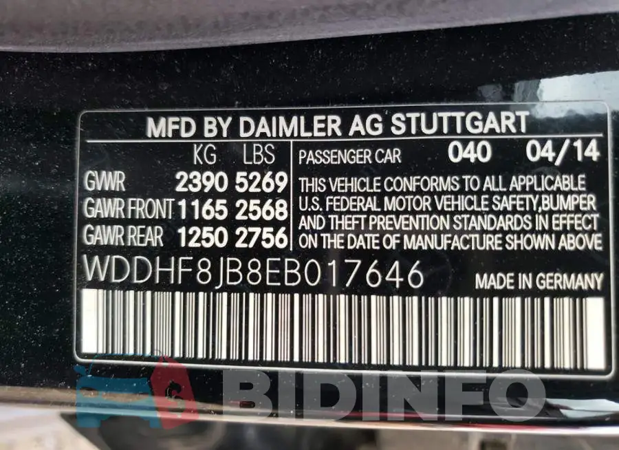 WDDHF8JB8EB017646 Photo# 12