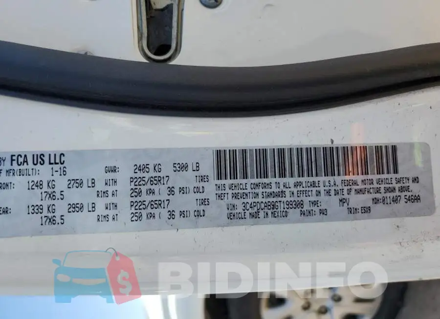 3C4PDCAB9GT199308 Photo# 14