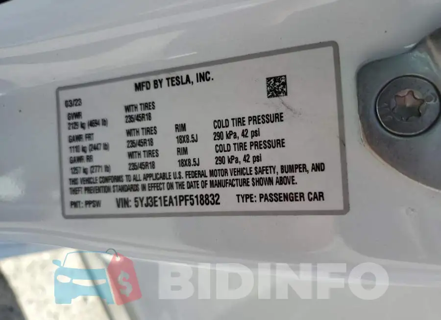 5YJ3E1EA1PF518832 Photo# 13