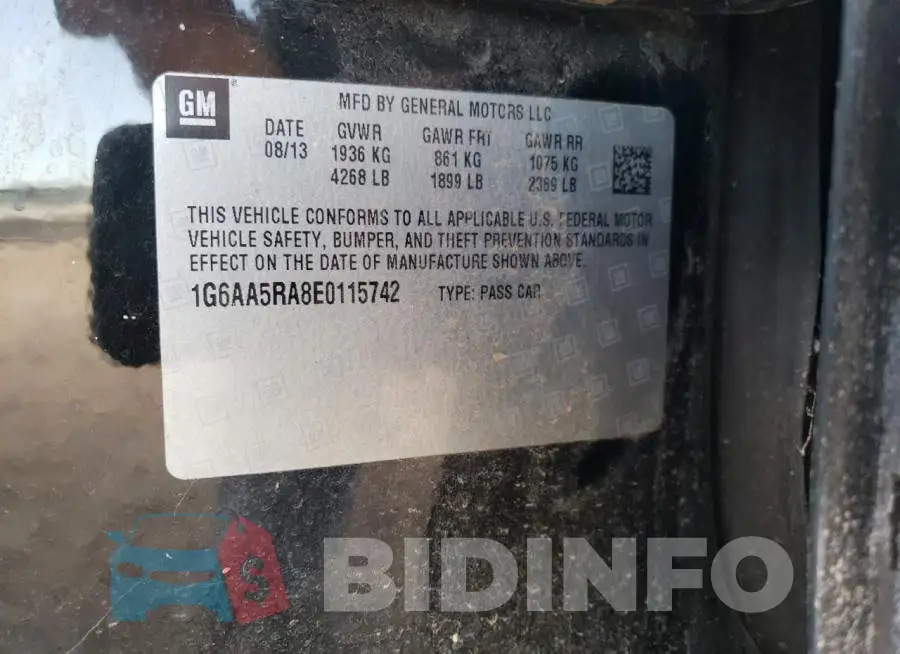 1G6AA5RA8E0115742 Photo# 12