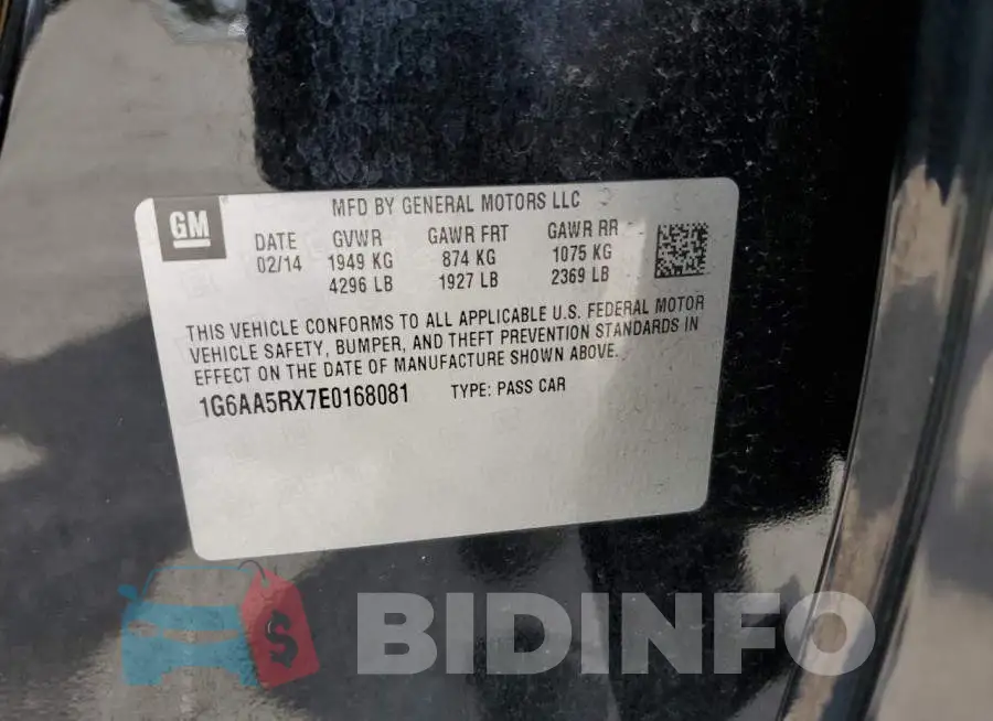1G6AA5RX7E0168081 Photo# 13