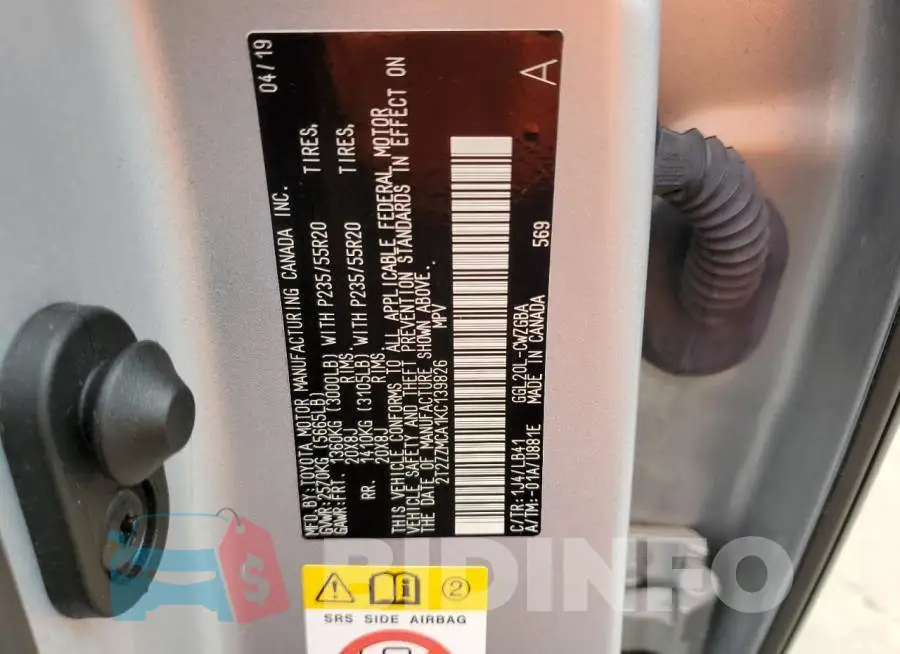 2T2ZZMCA1KC139826 Photo# 14