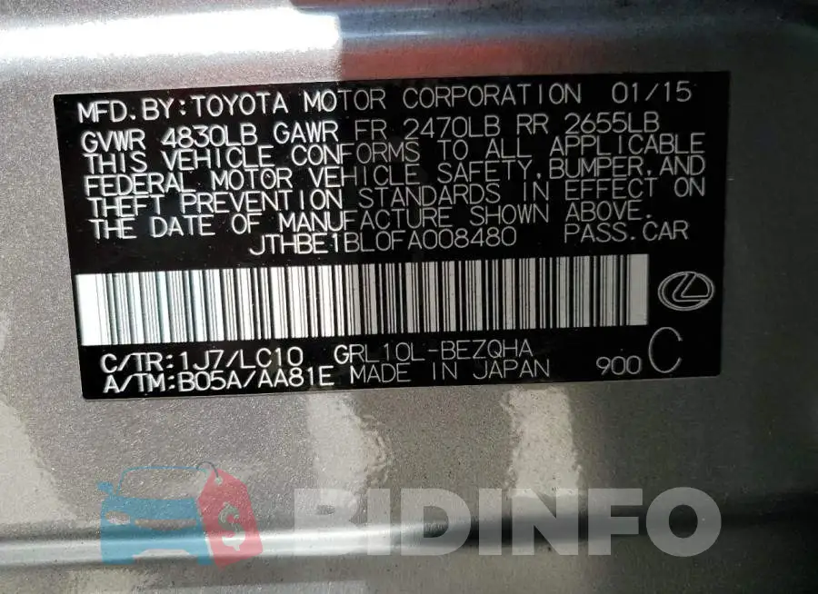 JTHBE1BL0FA008480 Photo# 12