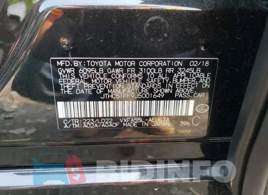 JTHC51FF9J5001649 Photo# 12