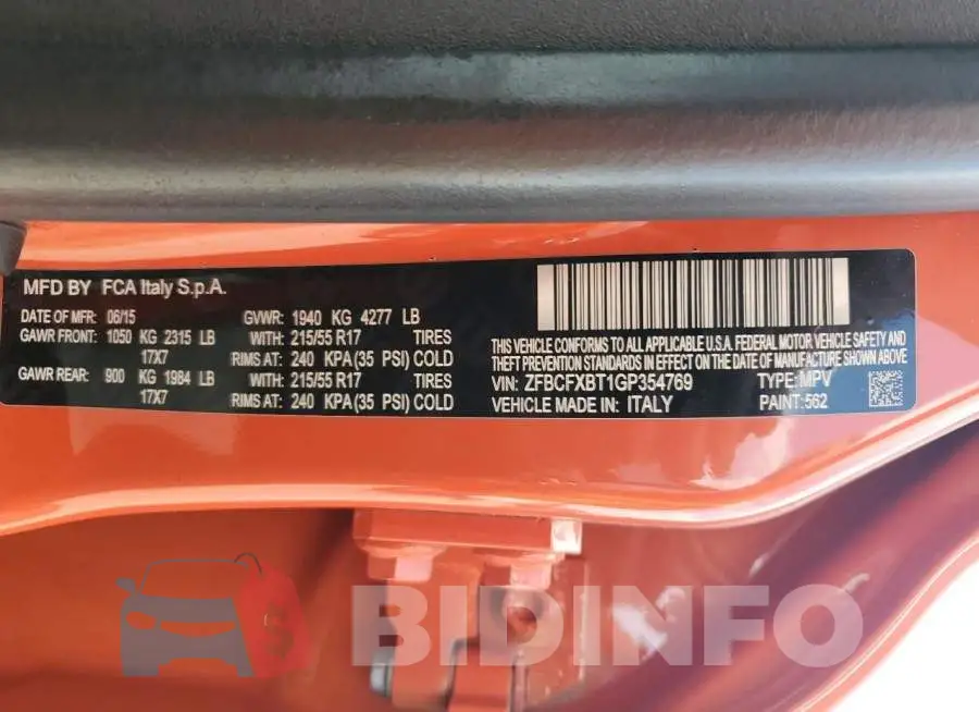 ZFBCFXBT1GP354769 Photo# 13