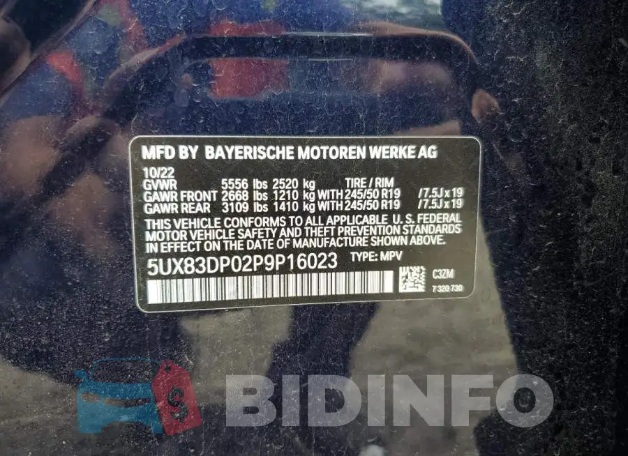 5UX83DP02P9P16023 Photo# 12