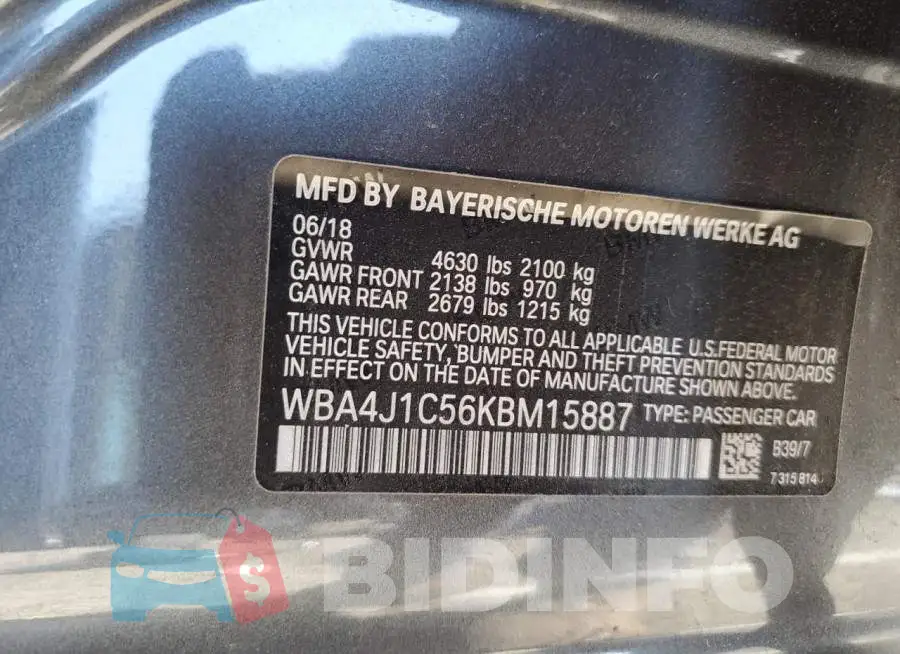 WBA4J1C56KBM15887 Photo# 13