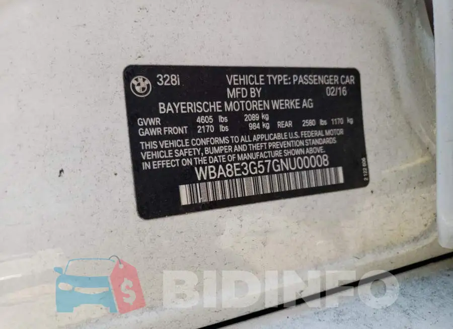 WBA8E3G57GNU00008 Photo# 12